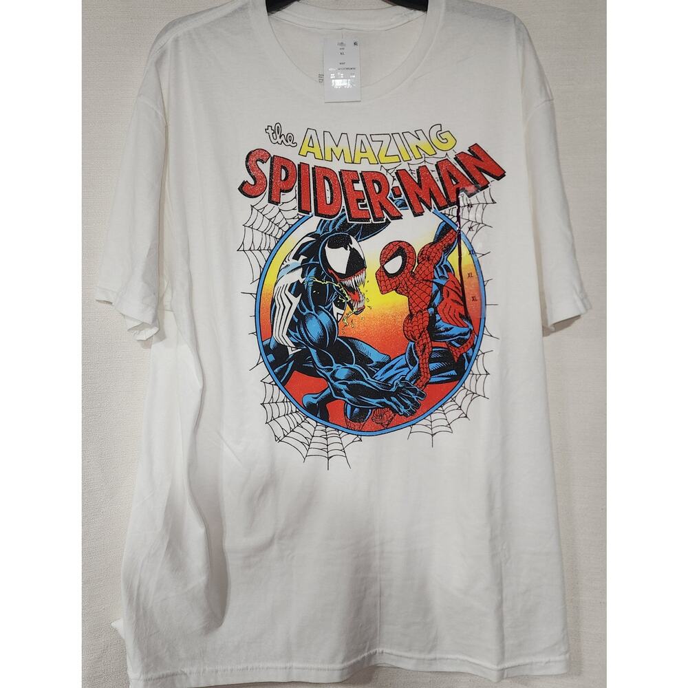 Spider-Man venom white shirts size XL men faded